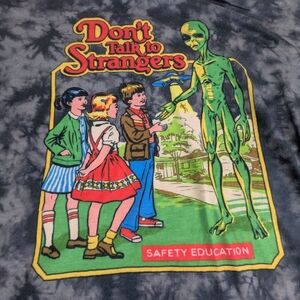 Aliens - Don't Talk To Strangers Acid Wash Tie Dye With Bold Alien Graphic 3XL